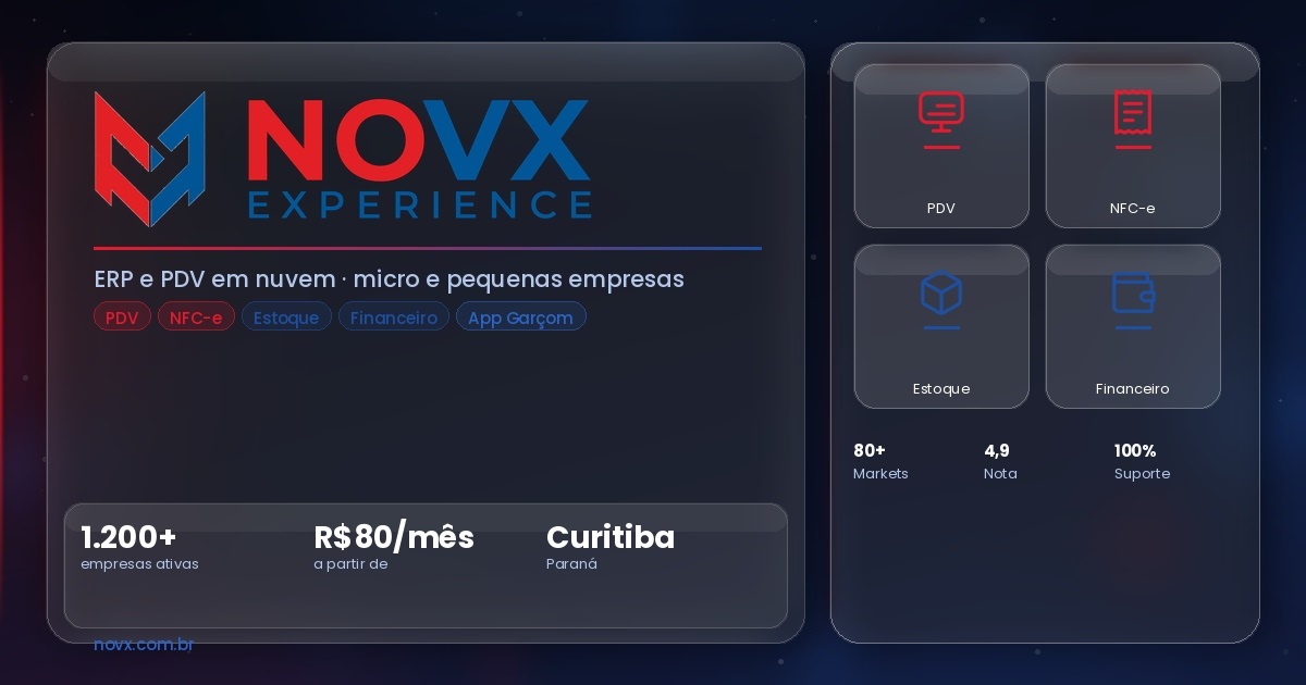 NOVX Experience — Sistema ERP e PDV em Nuvem